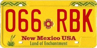NM license plate 066RBK