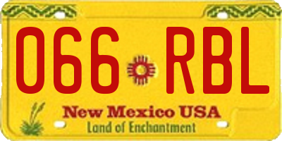 NM license plate 066RBL