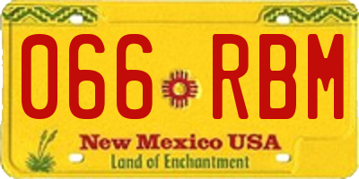 NM license plate 066RBM