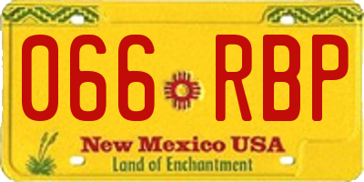 NM license plate 066RBP