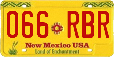 NM license plate 066RBR