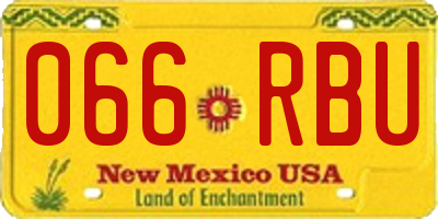 NM license plate 066RBU
