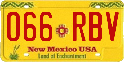 NM license plate 066RBV