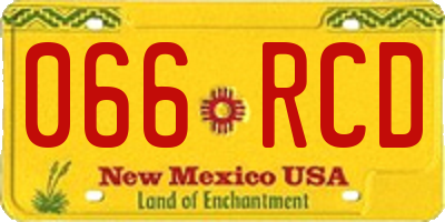 NM license plate 066RCD