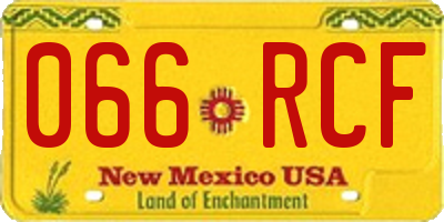 NM license plate 066RCF