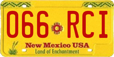 NM license plate 066RCI