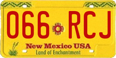 NM license plate 066RCJ
