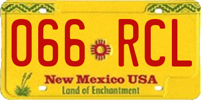 NM license plate 066RCL