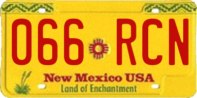 NM license plate 066RCN