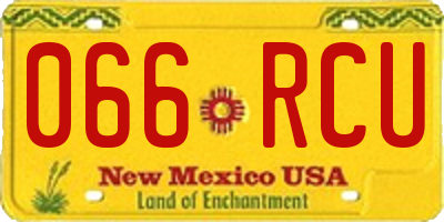 NM license plate 066RCU