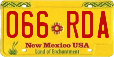 NM license plate 066RDA