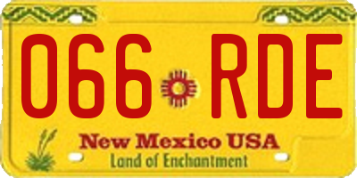 NM license plate 066RDE