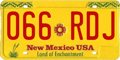 NM license plate 066RDJ