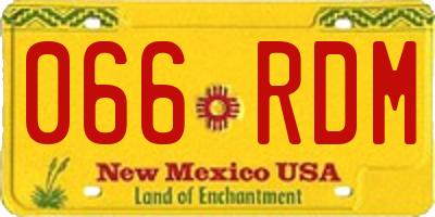 NM license plate 066RDM