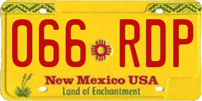 NM license plate 066RDP