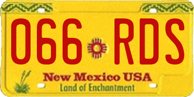 NM license plate 066RDS