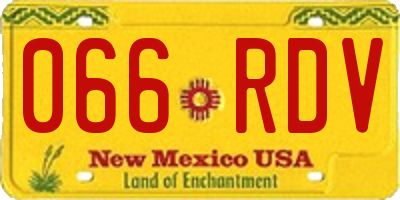 NM license plate 066RDV