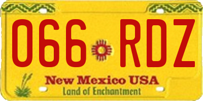 NM license plate 066RDZ