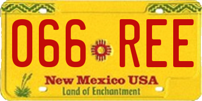 NM license plate 066REE