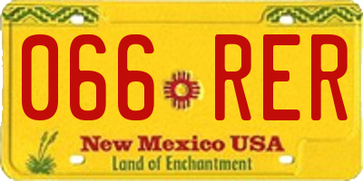 NM license plate 066RER