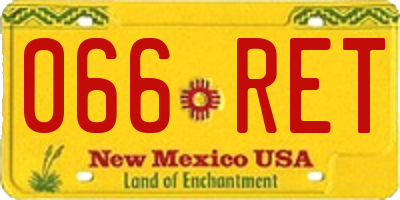 NM license plate 066RET