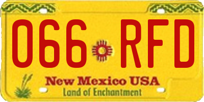 NM license plate 066RFD