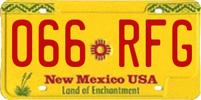 NM license plate 066RFG