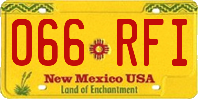 NM license plate 066RFI