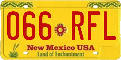 NM license plate 066RFL