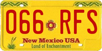 NM license plate 066RFS