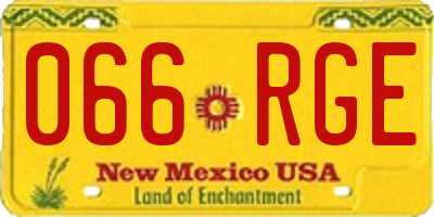 NM license plate 066RGE
