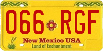 NM license plate 066RGF