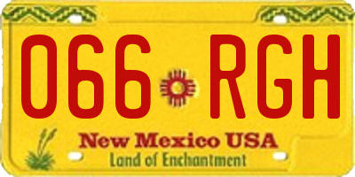 NM license plate 066RGH