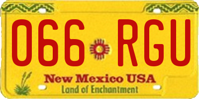 NM license plate 066RGU
