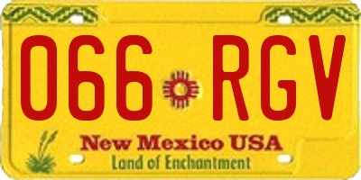 NM license plate 066RGV