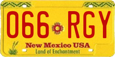 NM license plate 066RGY