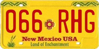 NM license plate 066RHG