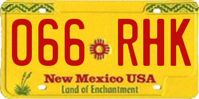 NM license plate 066RHK
