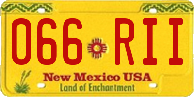 NM license plate 066RII
