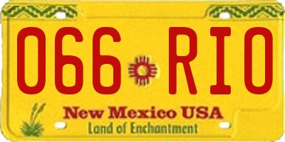 NM license plate 066RIO