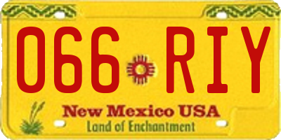 NM license plate 066RIY