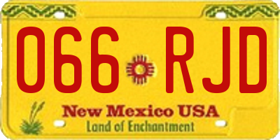 NM license plate 066RJD