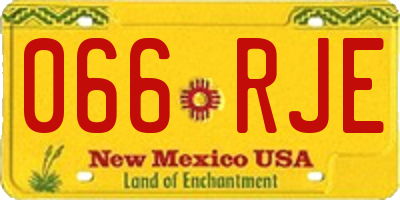 NM license plate 066RJE
