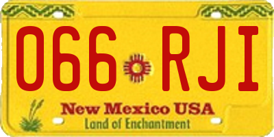 NM license plate 066RJI