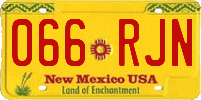 NM license plate 066RJN