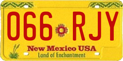 NM license plate 066RJY