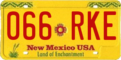 NM license plate 066RKE
