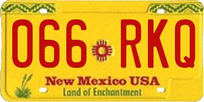 NM license plate 066RKQ