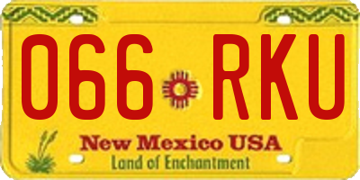 NM license plate 066RKU