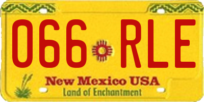 NM license plate 066RLE